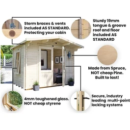 מחסן עץ פרמיום 251076 בגודל 2.5/3.5 מטר בעובי 45, דגם TERMINATOR מבית DUNSTER HOUSE