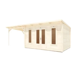 מחסן עץ עם גזיבו 251077 בגודל 7/3 מטר בעובי 45, דגם CABIN מבית DUNSTER HOUSE