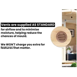 מחסן עץ 251081 בגודל 5/4 מטר בעובי 45, דגם SEVERN מבית DUNSTER HOUSE