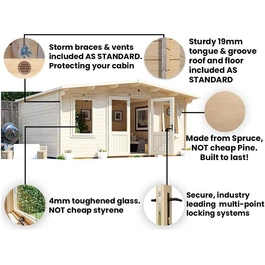 מחסן עץ 251083 בגודל 5/6 מטר בעובי 45, דגם VANQUARD מבית DUNSTER HOUSE