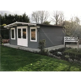 מחסן עץ 251084 בגודל 5/5 מטר בעובי 45, דגם SEVERN מבית DUNSTER HOUSE