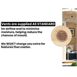 מחסן עץ 251084 בגודל 5/5 מטר בעובי 45, דגם SEVERN מבית DUNSTER HOUSE