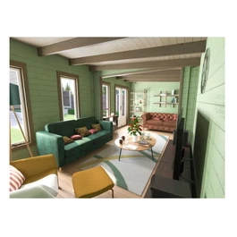 מחסן עץ 251085 בגודל 6/3 מטר בעובי 45, דגם TERMINATOR מבית DUNSTER HOUSE