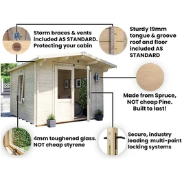 מחסן עץ 251088 בגודל 3/4 מטר בעובי 45, דגם AVON מבית DUNSTER HOUSE