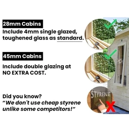 מחסן עץ 251088 בגודל 3/4 מטר בעובי 45, דגם AVON מבית DUNSTER HOUSE