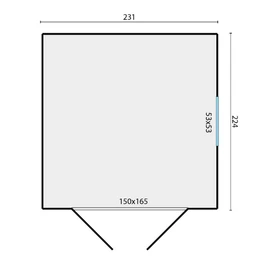 מחסן עץ 251089 בגודל 3/4 מטר בעובי 45, דגם HUGO מבית TUINDECO