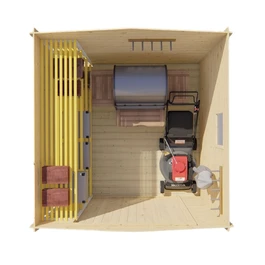 מחסן עץ 251090 בגודל 2.45/2.45 מטר בעובי 19 מ"מ, דגם VALERY מבית TUINDECO