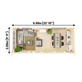 מחסן עץ 251092 בגודל 7/3 מטר בעובי 45, דגם TERMINATOR מבית DUNSTER HOUSE