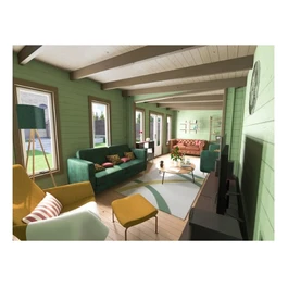 מחסן עץ 251092 בגודל 7/3 מטר בעובי 45, דגם TERMINATOR מבית DUNSTER HOUSE