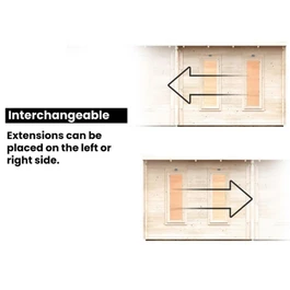 מחסן עץ 251092 בגודל 7/3 מטר בעובי 45, דגם TERMINATOR מבית DUNSTER HOUSE