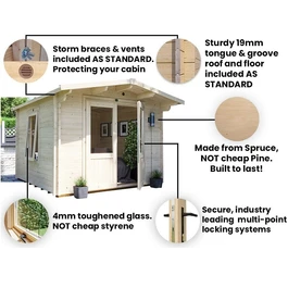 מחסן עץ 251093 בגודל 3/3 מטר בעובי 45, דגם AVON מבית DUNSTER HOUSE