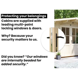 מחסן עץ 251093 בגודל 3/3 מטר בעובי 45, דגם AVON מבית DUNSTER HOUSE