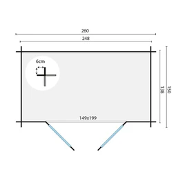 מחסן עץ 251094 בגודל 1.50/2.60 מטר בעובי 19 מ"מ, דגם MALVA מבית TUINDECO