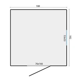 מחסן עץ 251095 בגודל 1.82/1.88 מטר בעובי 16 מ"מ, דגם HUGO מבית TUINDECO