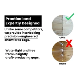 מחסן עץ עם גזיבו 251097 בגודל 6/3 ס"מ בעובי 45 מ"מ, דגם CABIN מבית DUNSTER HOUSE