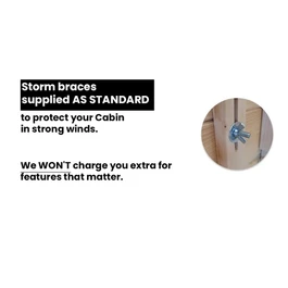 מחסן עץ עם גזיבו 251097 בגודל 6/3 ס"מ בעובי 45 מ"מ, דגם CABIN מבית DUNSTER HOUSE