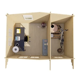 מחסן עץ 251098 בגודל 3/4.5 מטר בעובי 34 מ"מ, דגם FRAGA מבית TUINDECO