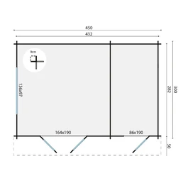 מחסן עץ 251098 בגודל 3/4.5 מטר בעובי 34 מ"מ, דגם FRAGA מבית TUINDECO