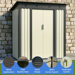מחסן מתכת 251326 בגודל 1.20/1.80 מטר מבית GARDEN TOP