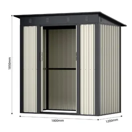 מחסן מתכת 251326 בגודל 1.20/1.80 מטר מבית GARDEN TOP