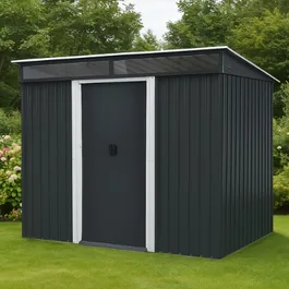 מחסן מתכת 251331 בגודל 1.95/1.51 מטר, צבע שמנת, מבית GARDEN TOP