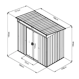 מחסן מתכת 251333 בגודל 1.95/1.21 מטר מבית GARDEN TOP