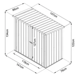 מחסן מתכת 251336 בגודל 1.47/0.86 מטר מבית GARDEN TOP