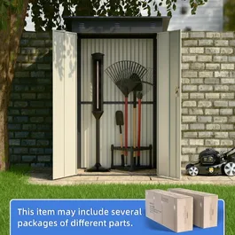מחסן מתכת 251349 בגודל 1.20/1.20 מטר מבית GARDEN TOP