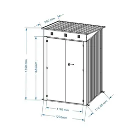מחסן מתכת 251350 בגודל 1.20/0.90 מטר מבית GARDEN TOP