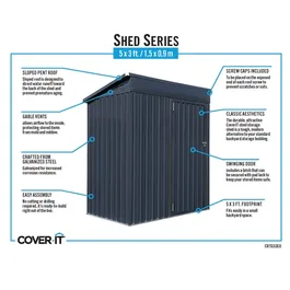 מחסן מתכת 251351 בגודל 1.71/1.03 מטר מבית GARDEN TOP