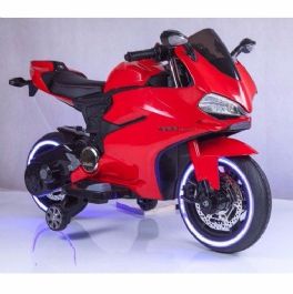 אופנוע ממונע 12V לילדים 350031 דוקאטי עם גלגלים גומי ולדים מבית CITYSPORT