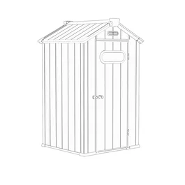 מחסן פלסטיק לגינה 261563 עם גג בגודל 4/4 מבית YardHouse