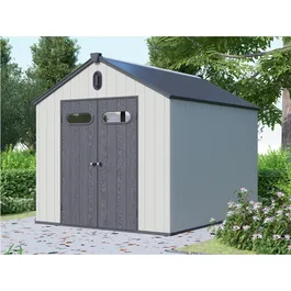 מחסן פלסטיק לגינה 261566 עם גג בגודל 10/8 מבית YardHouse