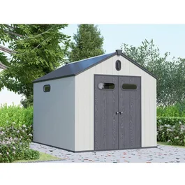 מחסן פלסטיק לגינה 261566 עם גג בגודל 10/8 מבית YardHouse
