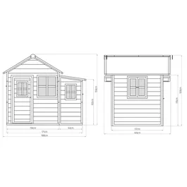 בית עץ לילדים 261578 כולל גג אטום למים, תוצרת הולנד - צבע טבעי