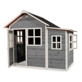 בית עץ לילדים 261583 כולל גג אטום למים, תוצרת הולנד - צבע אפור