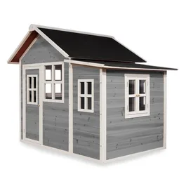 בית עץ לילדים 261583 כולל גג אטום למים, תוצרת הולנד - צבע אפור