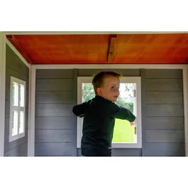 בית עץ לילדים 261583 כולל גג אטום למים, תוצרת הולנד - צבע אפור