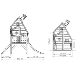 בית עץ לילדים טבעי וגבוה 261588 תוצרת הולנד