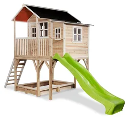 בית עץ לילדים 261592 עם מגלשה וארגז חול, תוצרת הולנד