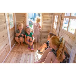 בית עץ לילדים 261592 עם מגלשה וארגז חול, תוצרת הולנד