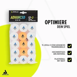 מארז 15 כדורי פינג פונג 3 כוכבים 261961 + JOOLA Training Advanced 3 Star Table Tennis Balls 40+
