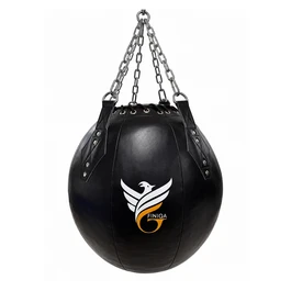 שק אגרוף דמוי עור 262043 דגם ROUND BAG באורך 60 ס״מ משקל 25 ק״ג מבית FINIQA