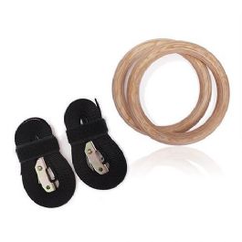 טבעות אולימפיות מעץ + רצועות לאימון קרוספיט 85993 מבית CITYSPORT