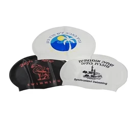 כובע סיליקון בהדפס אישי 250466 בשילוב לוגו הקבוצה לאגודות שחייה