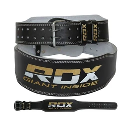 חגורת כושר מעור 4 אינץ' שחור-צהוב 250793 RDX 4 Inch Leather Weightlifting Gym Belt