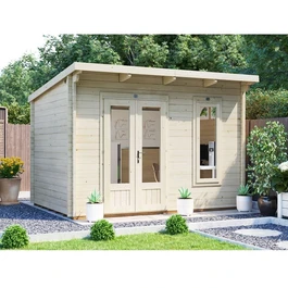 מחסן עץ פרמיום 251076 בגודל 2.5/3.5 מטר בעובי 45, דגם TERMINATOR מבית DUNSTER HOUSE