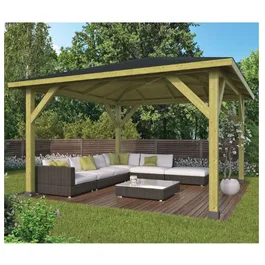 גזיבו עץ מלא Classico 251370 בגודל 4.30/4.30 מטר מבית Tuindeco